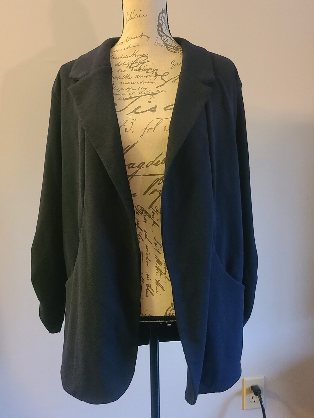 Robert Louis Black Open-Front Women's Blazer
